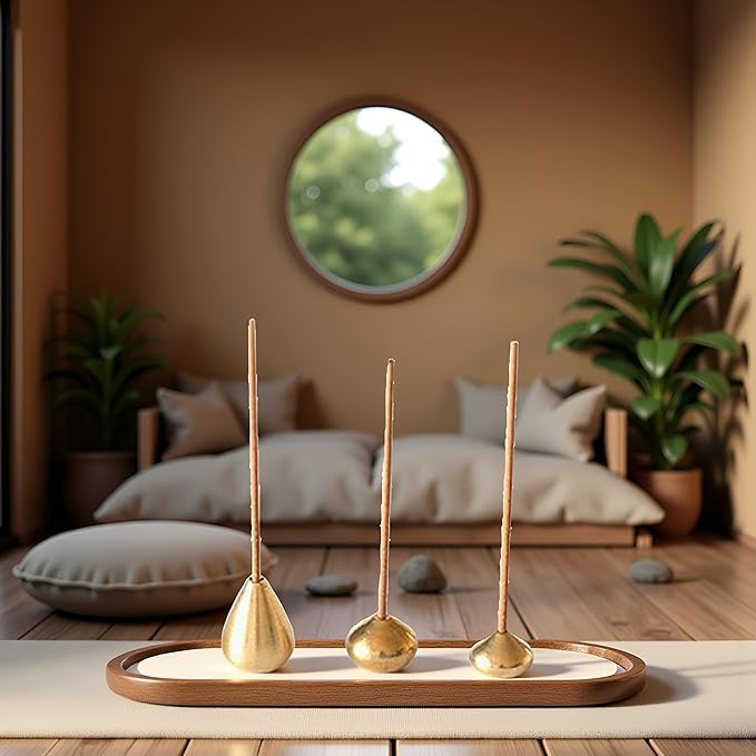 3Pcs Mini Brass Incense Holder, Incense Cone Holder, Portable Coil Incense Holder, Incense Stick Holder for Home Office Teahouse, Water Drop Shape