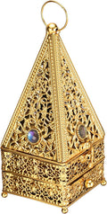 Decorative Palm Tree Incense Burner, Gold Metal Design (Gold-A11)