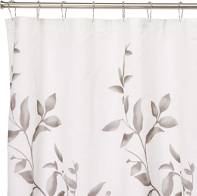 Madison Park Cecily Botanical Modern Shower Curtain, Contemporary Design Water Repellent Shower Curtains for Bathroom, 72 X 72, Grey