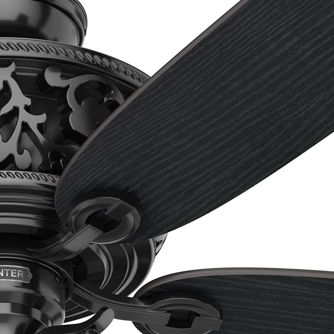 Hunter Promenade, Indoor, Ceiling Fan, Standard Mount, 54 inch, Gloss Black