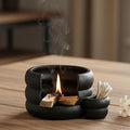Ceramic Palo Santo Holder Burner, Handcrafted Incense Holder with Ash Catcher for Sage, Incense Cone, Smudge Stick Holder for Meditation, Yoga, Spiritual Cultivation Decoration & Gifts