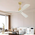 Sofucor Smart Ceiling Fan no Lights, 52" Low Profile Wood Ceiling Fans with Remote, Compatible with Alexa/Google/App, for Bedroom Living Room Patio Porch Indoor Outdoor