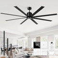 84 Inch Industrial HVLS Ceiling Fan No Light, Large High CFM Commercial Fan with 8 Aluminum Metal Blades, BLDC Motor Big Rooms Outdoor Fan Wihtout Lights for Porch Garage Shop Barn, Matte Black