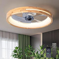 Low Profile Ceiling Fans with Lights and Remote 20” Modern Flush Mount Small Ceiling Fan Lights Wood Smart Fandelier for Bedroom Transparency Gray