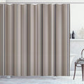 Ambesonne Stripes Shower Curtain, Abstract Ocean Inspired Palette Lines Geometrical Image Illustration, Cloth Fabric Bathroom Decor Set with Hooks, 70" Long, Warm Taupe