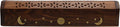 Coffin Style Wood Incense Burner Holder with Sun and Moon Inlays for Incense Sticks and Cones