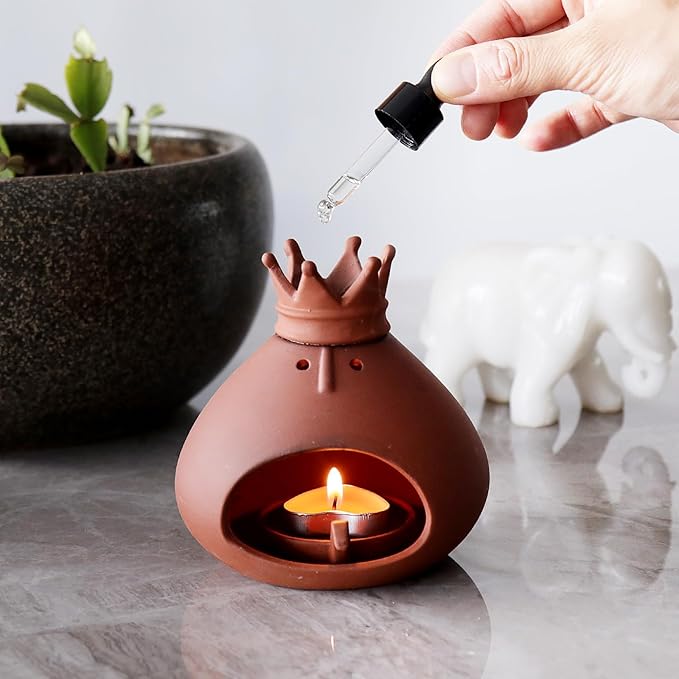 Terracotta Palo Santo Holder Incense Burner with Handcraft Small Ceramic Sage Burner Holder for Meditation Yoga Aromatherapy Study Home Decor Palo Santo Chimney Burning Bowl