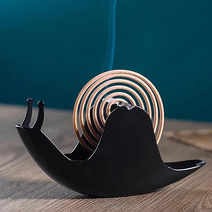 Accddio Incense Holder,Mosquito Coil Holder,Snail Incense Burner Holder,Mosquito Coil Burner of Iron Material for Table Decorations or Gifts (Black)