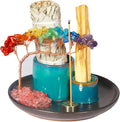 Dreamgirnh Multifunction Incense and Candle Holde, Crystal Tree Palo Santo Burning Sage Burner, Smudge Bowl Ash Catcher, Coffee Table Centerpiece Decor for Living Room, Women Gifts for Christmas