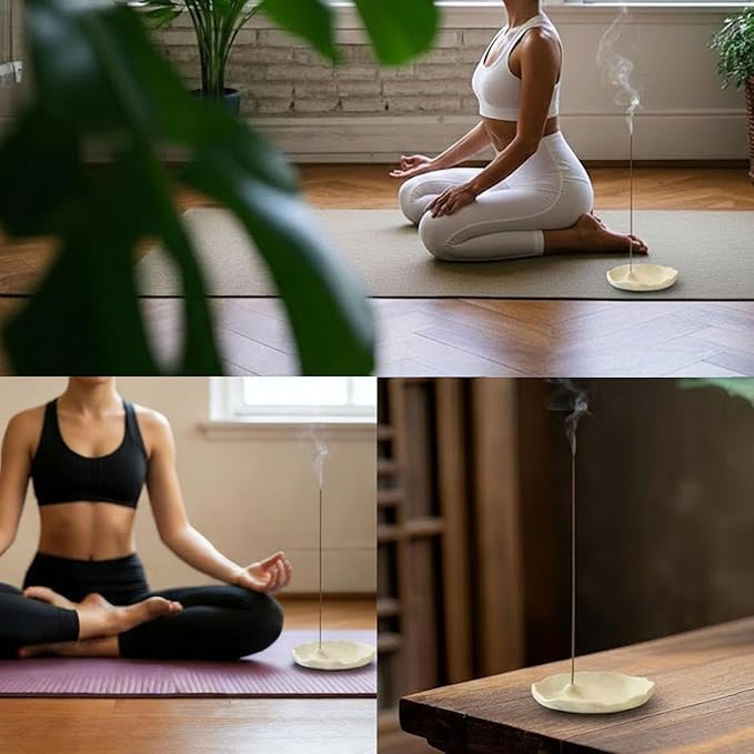 Minimalist Stone Sand Incense Holder – Handcrafted Modern Minimalist Incense Stick Holder for Meditation, Yoga, Aromatherapy, Home, Office Decorative Burner