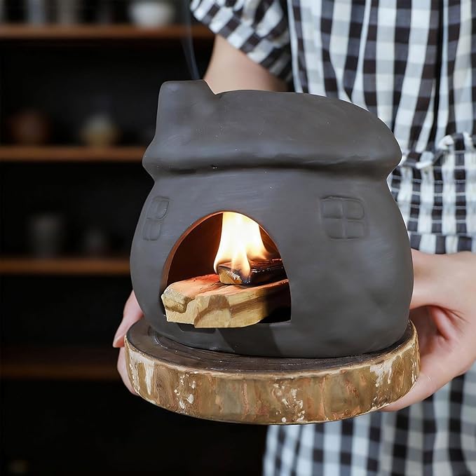 Mougigi Palo Santo Burner - Mini Tabletop Chiminea House Design, Smudge Bowl Holder for Sage & Incense Cones - Perfect for Meditation, Ash,Zen,Yoga, Spiritual Altars, Home Décor & Thoughtful Gifts