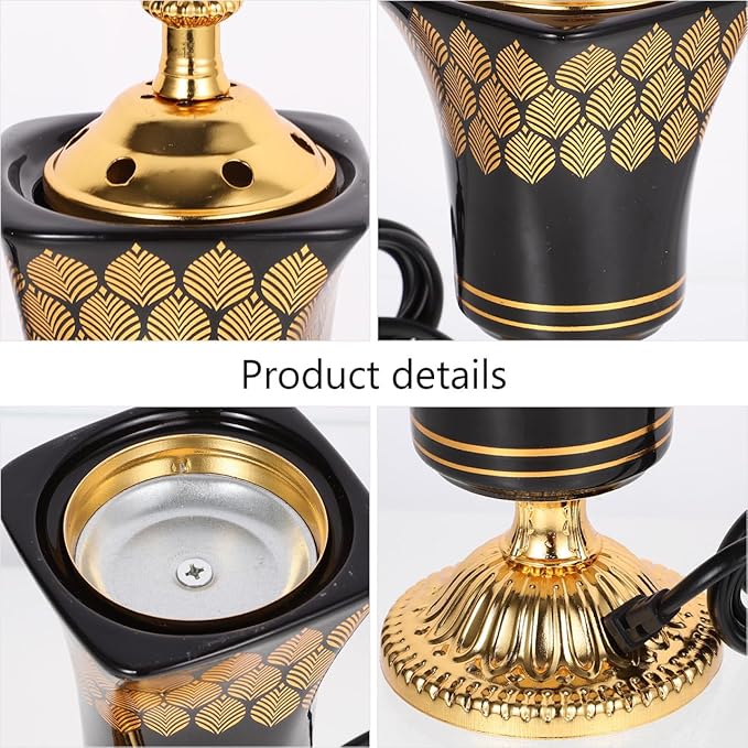 Amosfun Electric Incense Burner Arabian Style Censer Home Office Tabletop Decor Yoga Spa Aroma Ornament US Plug
