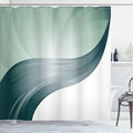 Ambesonne Contemporary Shower Curtain, Spiraling Stripes with Monochrome Tones Modern Art Inspirations Abstract, Cloth Fabric Bathroom Decor Set with Hooks, 69" W x 75" L, Dark Teal