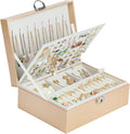 BOOVO Large Jewelry Boxes For Women (Champagne, 4 layer) | 4 Layers Jewelry Organizer Box With Cosmetic Storage Drawer, Necklace Ring Jewelry Organizer Box