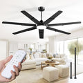 Amico Ceiling Fans with Lights,66 inch Black Ceiling fan with Light and Remote, 6 Speed Reversible DC Motor, 3CCT, Dimmable, Quiet, Timer, Large Modern Ceiling Fan for Living room, Indoor/Outdoor