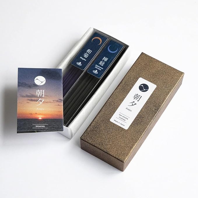 Incense Gift Set Japanese Garden & Wagiku Chrysanthemum + Zen Incense Holder