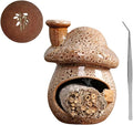 Mushroom Incense Holder, Ceramic Palo Santo Holder – Suitable for Burning Sage & Palo Santo - Mini Chimenea-Style Burner, an Incense Burner for Spiritual Meditation, Yoga or Home Decoration