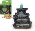 SOUL STICKS Handmade Ceramic Backflow Incense Burner with Cascading Waterfall Effect – Zen Decor for Home, Office & Meditation Aromatherapy Cone Holder Gift Set with 10 Fragrance Cones (Emerald Falls)