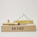 Marble-Patterned Concrete Incense Holder, with A Box of Jasmine Incense, 7.1 Inch Catches Falling Incense Ash, A Poetic and Artistic Gift for Yoga＆Meditation(GreenYellow)