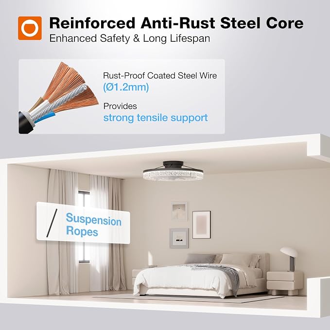addlon 2 Pack Ceiling Fans with Lights and Remote, 20'' Low Profile Ceiling Fans, 3000-6000K Dimmable Modern Flush Mount LED Fan Light, Fandelier Ceiling Fan for Bedroom, Kitchen, Living Room