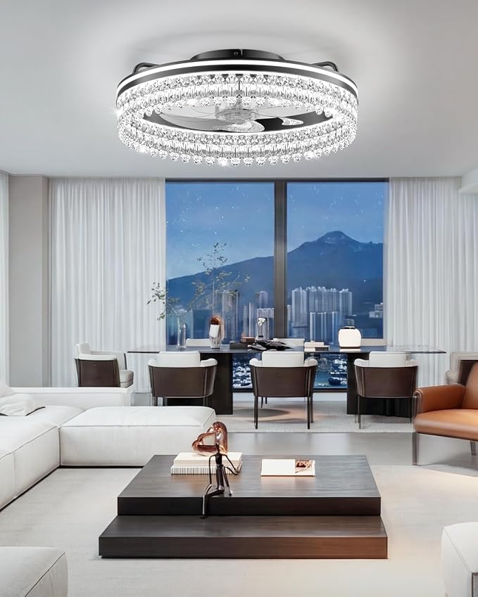 AIKVSXER Ceiling Fan with Lights and Remote, 20in Modern Ceiling Fans | 3000K-6500K Smart Ceiling Fans with Lights, Low Profile Flush Mount Ceiling Fan with Light, Quiet Ceiling Fan for Bedroom