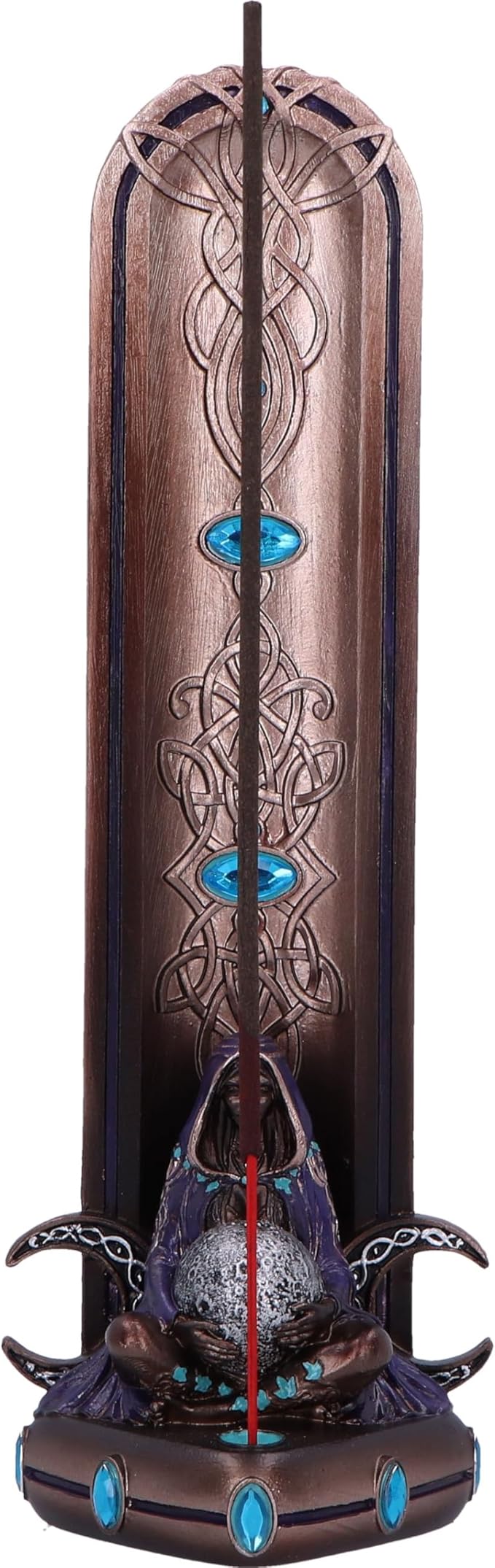 Nemesis Now Moon Goddess Incense Burner - 22.5cm Bronze Resin, Triple Moon Goddess Incense Stick Holder, Pagan Décor Gift, Cast in Finest Resin, Expertly Hand-Painted