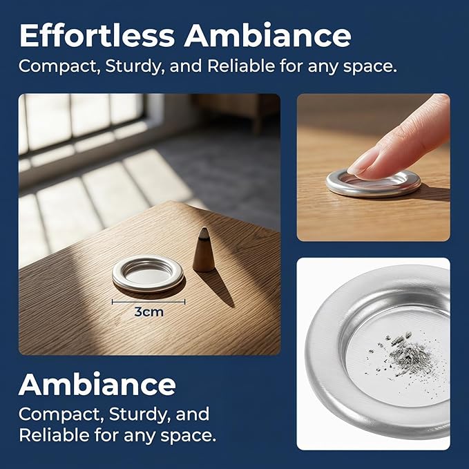 Lurrose 30pcs Metal Cone Incense Tray Aluminum Alloy Incense Holder Small Cone Plate Stick Burner