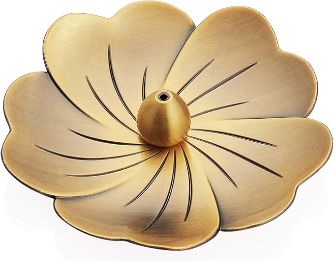 Incense Burner for Incense Sticks, Incense Holder Water Droplets Style Brass Cense Burner