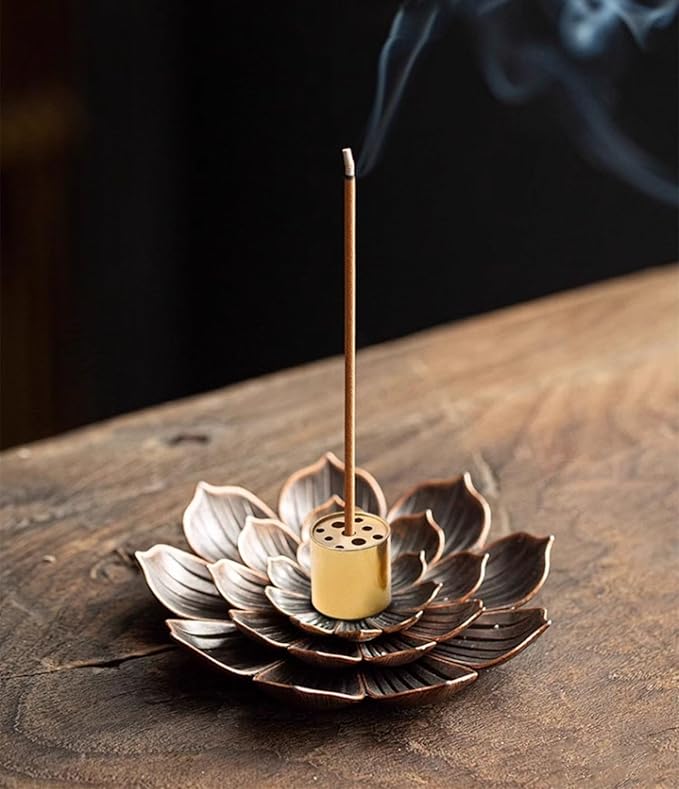 Brass Incense Holder-9 Holes Incense Stick Holder，Perfect for Meditation Yoga Relaxation, Home Decor