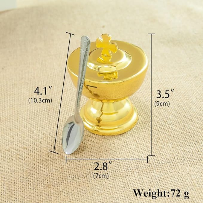 Orthodox Church Mass Supplies Greek Style Incense Burner Holy Grail with Spoon Religious Gift Altar Decoration (Holy Grail)