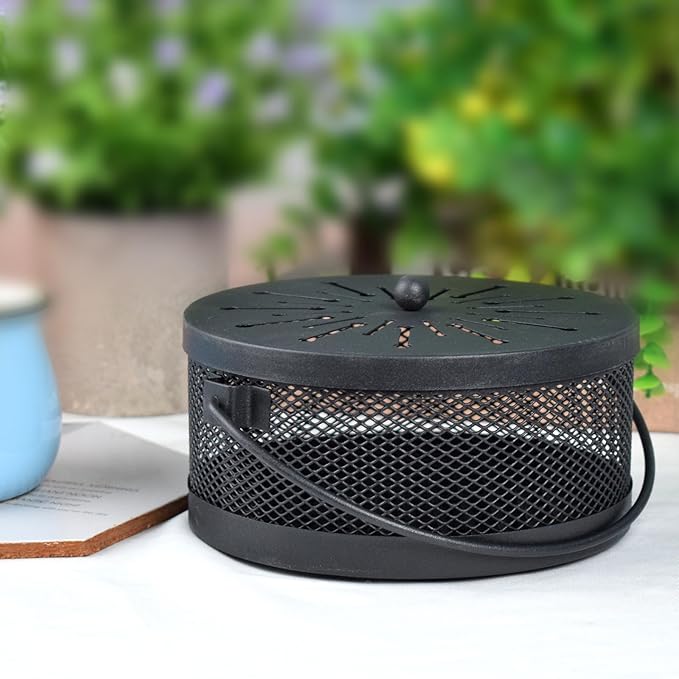 4 Pieces Mosquito Coil Holder - Incense Burner for Indoor Outdoor Camping Use - Portable Mosquito Repellent Holder (Black Classic)