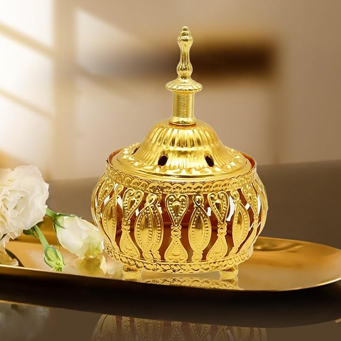 2 PCS Metal Incense Burner Vintage Cone Incense Burner Incense Stick Holder Antique Arabic Incense Burner Pot for Yoga SPA Home Decor
