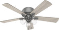 Hunter Crestfield, Indoor, Ceiling Fan, Quiet, 52 inch, Matte Silver