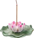 KR. LIF Lotus Incense Holder & Burner, Agarbatti Stand, Detachable Lotus Leaf Incense Tray, Ash Catcher for Altar, Sage & Palo Santo, Ceramic