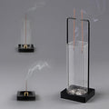 Incense Holder for Sticks, Upside Down Incense Burner with Removable Glass Ash Catcher Anti-Ash Flying Black