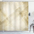 Ambesonne Tan Shower Curtain, Striped Vintage Faded Squares and Angled Lines Dated Antique Display with Modern Pattern, Cloth Fabric Bathroom Decor Set with Hooks, 69" W x 70" L, Beige Tan