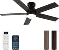 Ceiling Fans with Lights and Remote Control, Bedroom Ceiling Fan with Light 3-Color LED Dimmable and Replaceable, Memory for Lighting and Fan Reversible, 6-Speed, Timer, Indoor/Outdoor Use, 47 Inch
