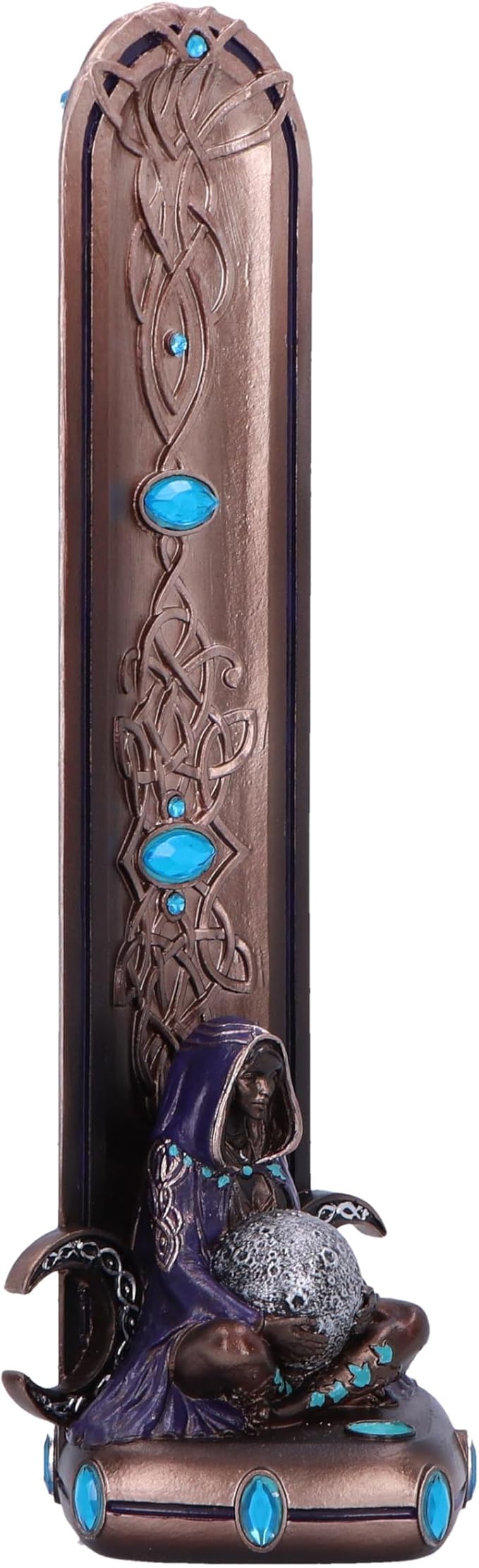 Nemesis Now Moon Goddess Incense Burner - 22.5cm Bronze Resin, Triple Moon Goddess Incense Stick Holder, Pagan Décor Gift, Cast in Finest Resin, Expertly Hand-Painted