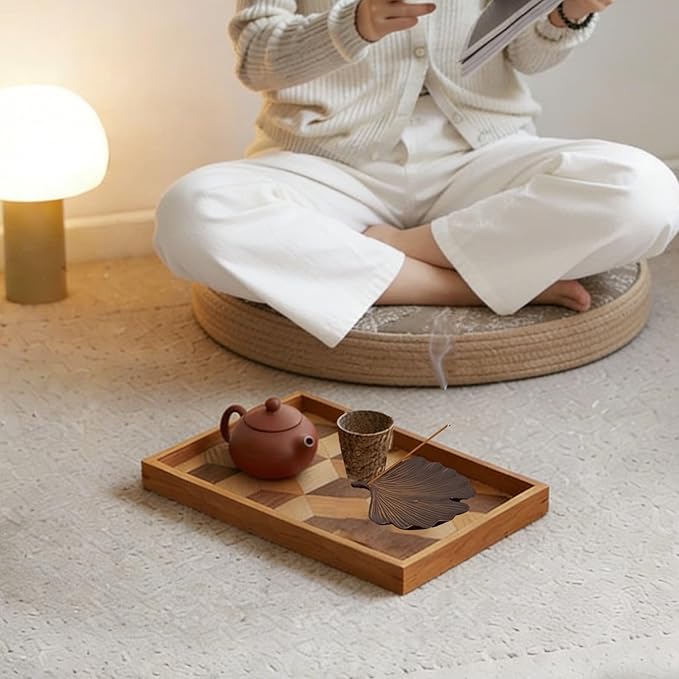 Ceramic Incense Holder,Incense Burner Tray for Sticks,Coil,Cone,Handcrafted Burner Ash Catcher for Yoga Meditation Energy Cleansing Room Décor (Orange, Ginkgo Leaf & Gourd)