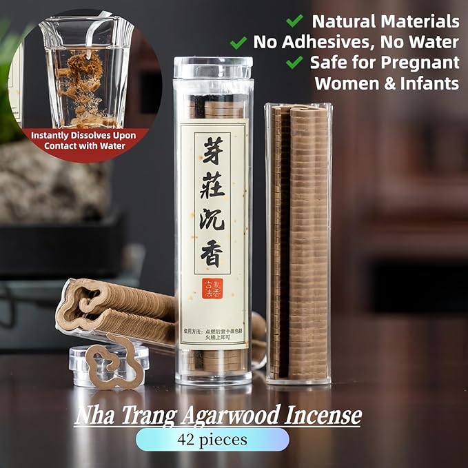 24 Holes Incense Holder for Sticks, Vintage Handmade Incense Burner Ash Catcher with 42 Coils Incense,Ornament for Aromatherapy/Yoga/Meditation/Home Living Room Office Car Decor