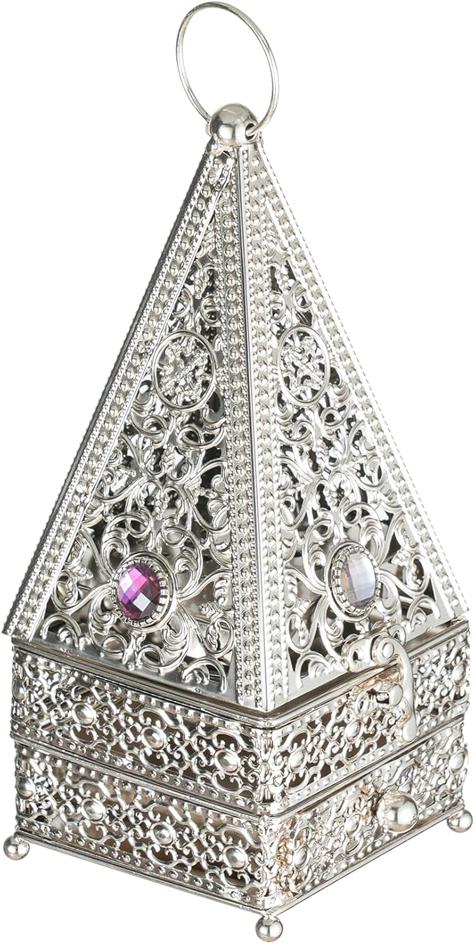 Decorative Palm Tree Incense Burner, Gold Metal Design (Silver-A11)