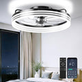 AIKVSXER Ceiling Fan with Lights and Remote, 20in Modern Ceiling Fans | 3000K-6500K Smart Ceiling Fans with Lights, Low Profile Flush Mount Ceiling Fan with Light, Quiet Ceiling Fan for Bedroom
