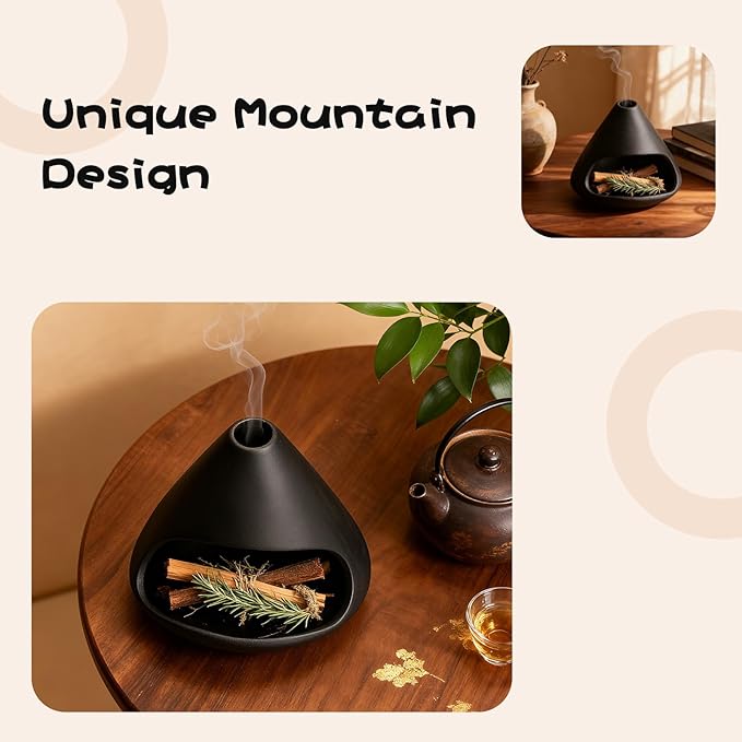 Palo Santo Holder,Incense Holder, Ceramic Incense Burner for Palo Santo Sticks, Mountain - Shaped Aromatherapy Decor,Aromatherapy Enthusiasts, Meditation Masters