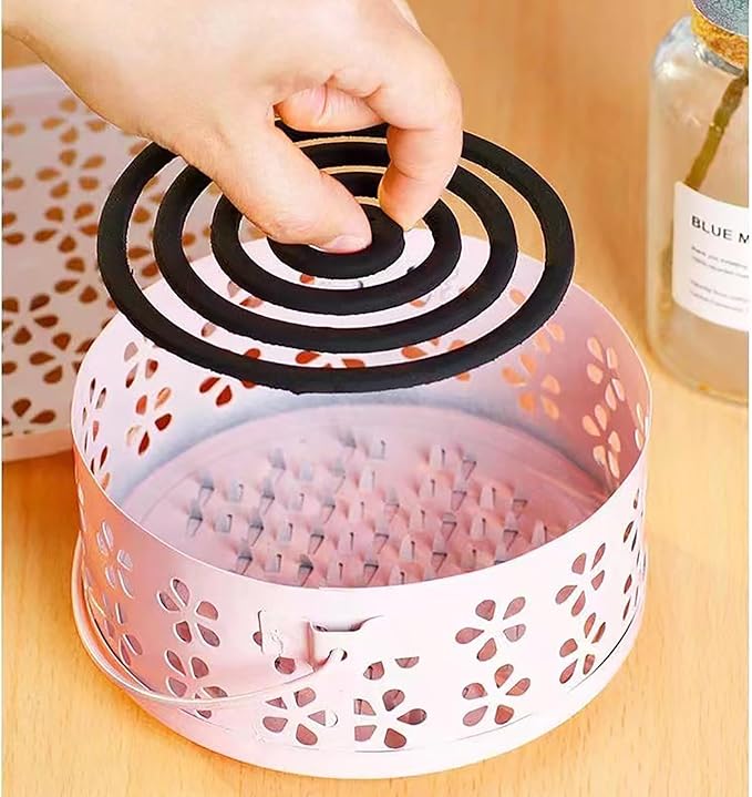 1pcs Mosquito Coil Holder Retro Incense Coils Holder Portable Incense Burner Holders with Handle for Home Camping Indoor Outdoor Patio