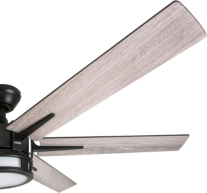 Honeywell Ceiling Fans Kaliza Modern 56 Inch Ceiling Fan with Light, Remote Control Fan, LED Indoor Fan with 6 Blades, Gray Oak and Light Oak Blade Finish Options, Bronze (51036-01)