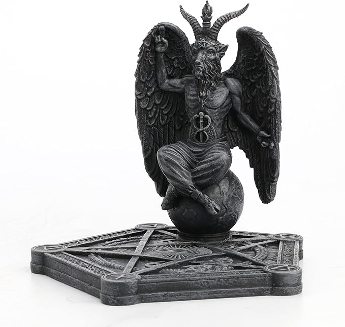 Veronese Design 4 1/2 Inch Baphomet Pentagram Incense Stick Burner Resin Sculpture