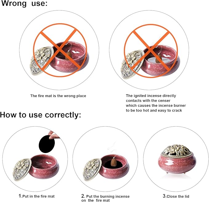 Ceramic Home Decoration Incense Sticks or Cones Burner Porcelain Incense Holder
