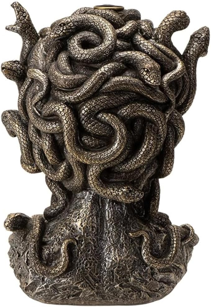 Pacific Giftware Medusa Backflow Burner, Greek Mythology Famous Monster Medusa, Waterfall Incense Burner