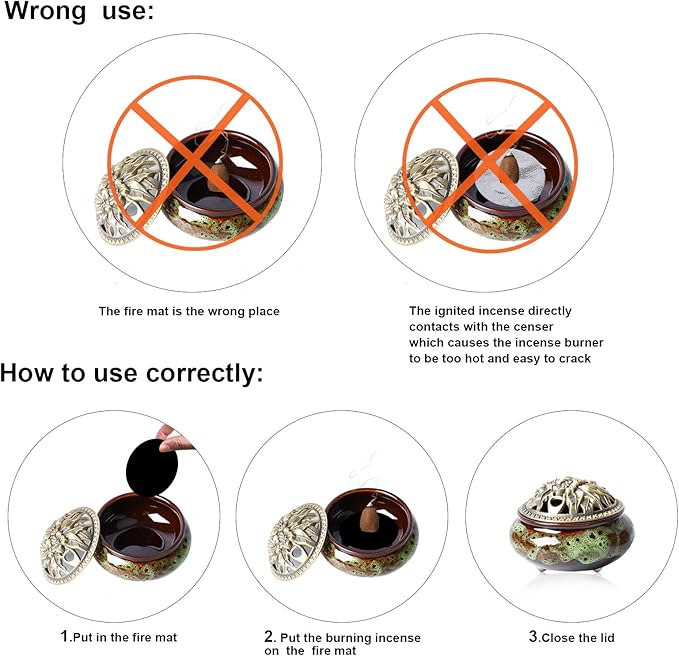 Ceramic Home Decoration Incense Sticks or Cones Burner Porcelain Incense Holder