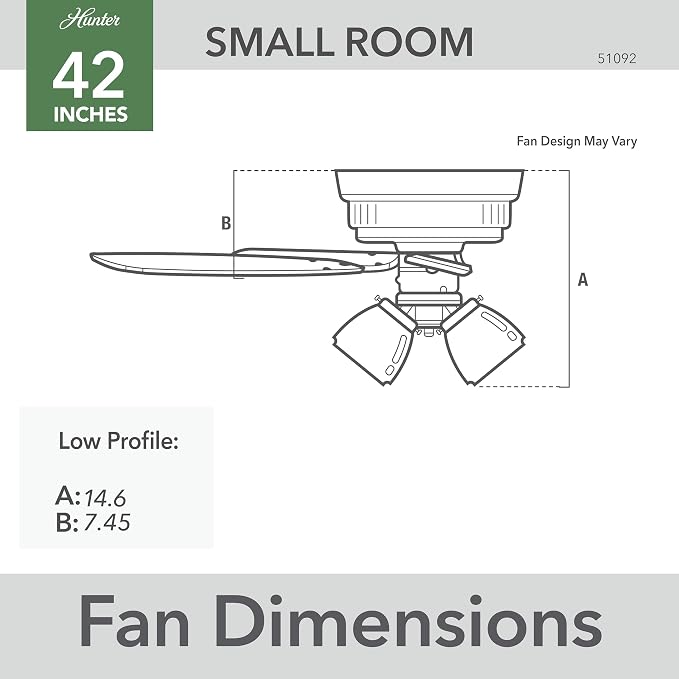 Hunter Builder, Indoor, Ceiling Fan, Pull Chain, 42 inch, Brushed Nickel